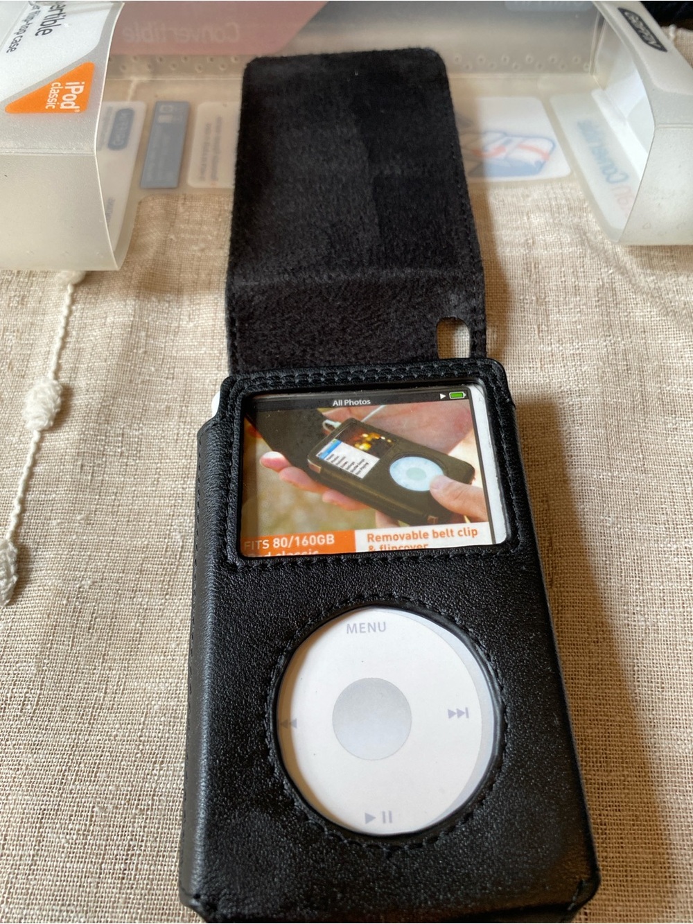 Elan Convertible Leather Flip-Top Case - for iPod Classic